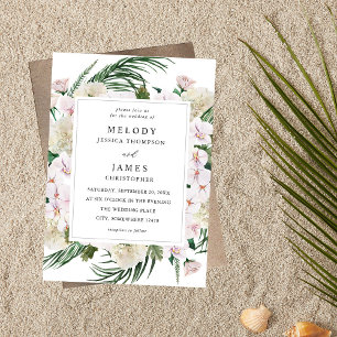 Greenery Boho Tropical Blommigt Bröllop Inbjudningar