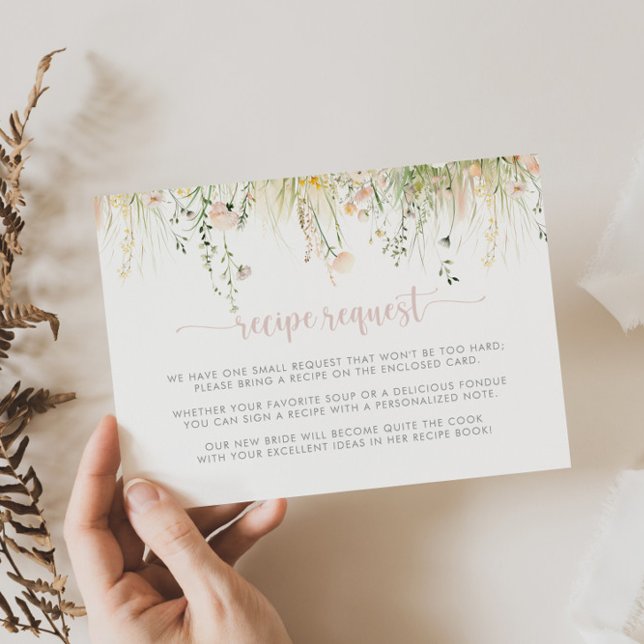 Greenery Boho Vildblomma Bröllopsrecept Förfrågan  Tilläggskort (Skapare uppladdad)