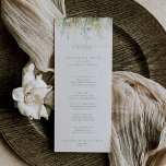 Greenery Boho Wildblomdinner Menu Meny<br><div class="desc">Det här gröna boho-menykortet är perfekt för ett rustiskt bröllop. Utformningen har vattenfärgsrosa,  ,  gult och vita vilda blommor som ordnats i eleganter. Den här menyn kan användas för bröllopsmottagning,  repetitionsmiddag,  möhippa eller vad som helst.</div>