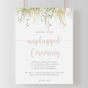 Greenery Boho Wildblome Opluggat Ceremony-tecken Poster