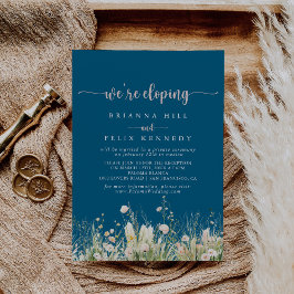 Greenery Boho Wildblommarin Elopement Recept Inbjudningar