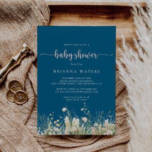 Greenery Boho Wildblomnyans Baby Shower Inbjudningar