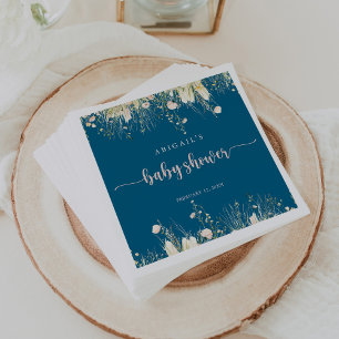 Greenery Boho Wildblomnyans Babykläder Napkins Pappersservett