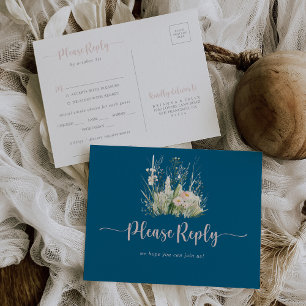 Greenery Boho Wildblomnyy Menu Choice OSA Vykort