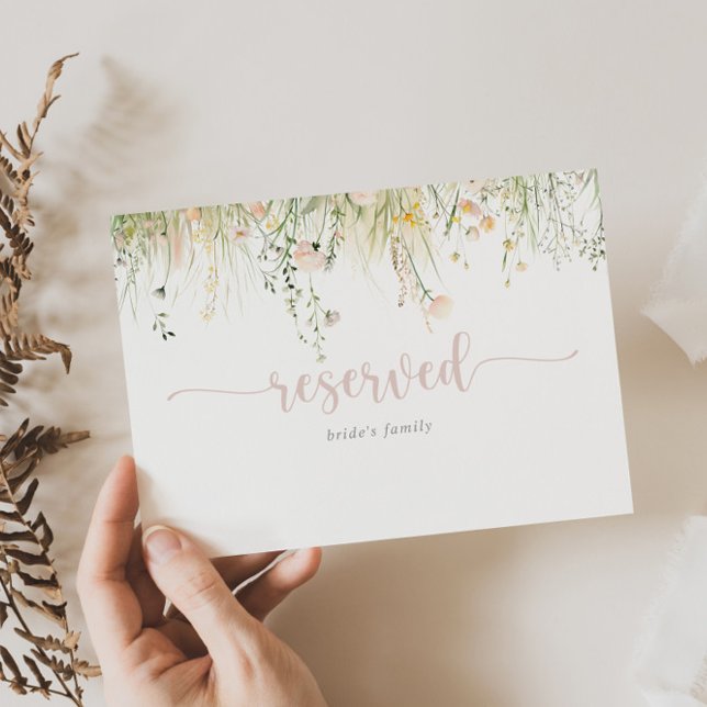 Greenery Boho Wildbloms Bröllop Reserved Sign (Skapare uppladdad)