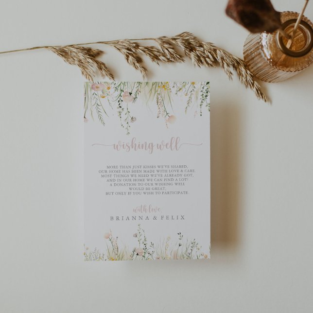 Greenery Boho Wildbloms Bröllop Wishing Wishing WW Tilläggskort (Skapare uppladdad)