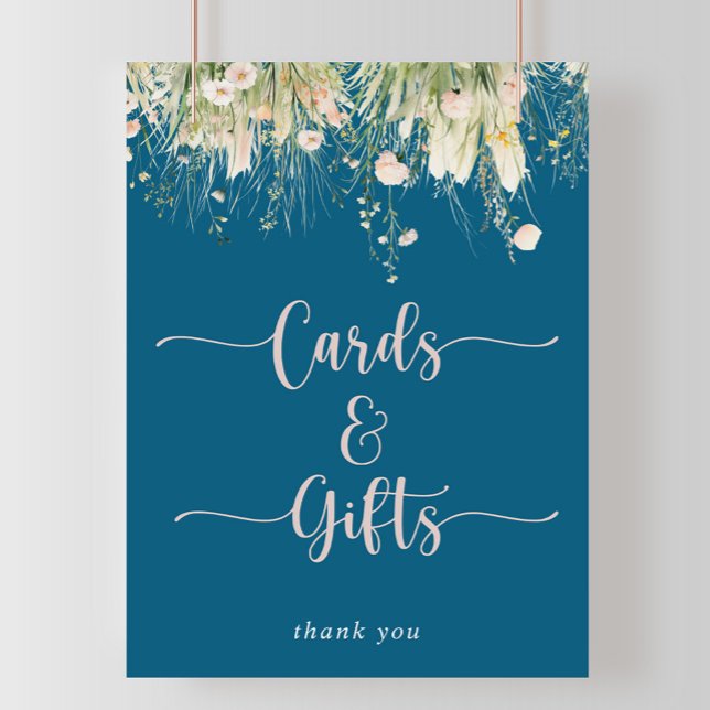 Greenery Boho Wildbloms flottkort och presentkort Poster (Skapare uppladdad)