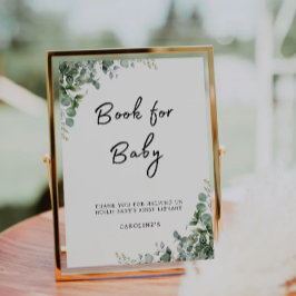 Greenery Bok för Baby-skylt, babystövel Inbjudningar