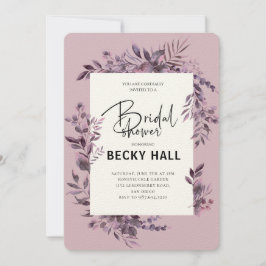 Greenery Border Bridal Shower Invitation Inbjudningar