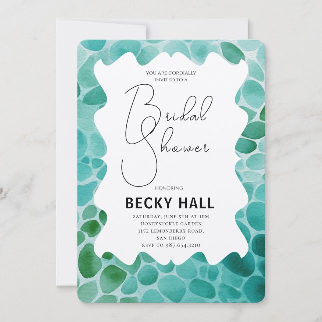 Greenery Border Bridal Shower Invitation Inbjudningar (Framsida)