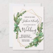 Greenery Botanical Blommigt Geometrical Bröllop