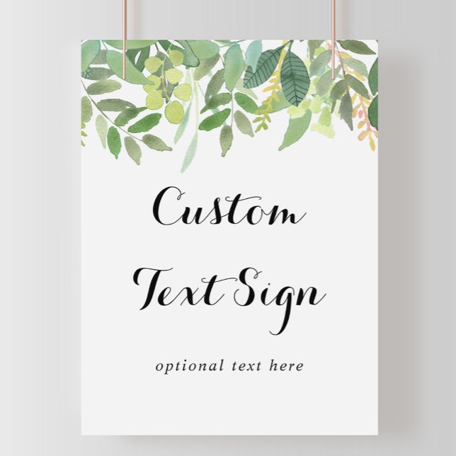 Greenery Botanical Foliage Custom Text Sign Poster (Skapare uppladdad)
