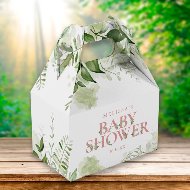 Greenery Botanical Foliage Dusty Ro Baby Shower Presentaskar (Skapare uppladdad)