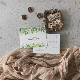 Greenery Botanical Foliage Tack Postcard Vykort