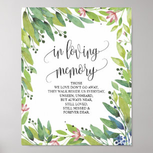 Greenery Botanical Minnestavla för älskade minne Poster