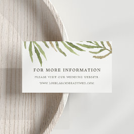 Greenery | Botaniskt Bröllop-webbplatskort Tilläggskort