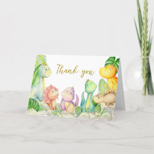Greenery Boy Dinosaur Baby Shower Tack Kort