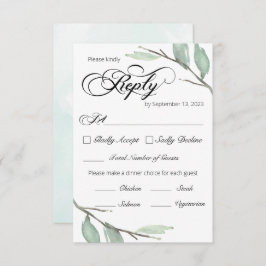 Greenery Branches RSVP Card Meddelande