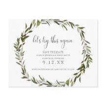 Greenery Bröllop Ändra datummeddelande