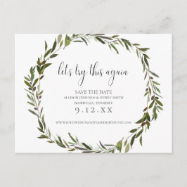 Greenery Bröllop Ändra datummeddelande Meddelande Vykort