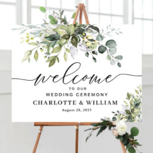 Greenery Bröllop Ceremony Poster