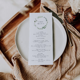 Greenery Bröllop Menu Meny
