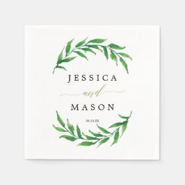Greenery Bröllop Napkin Cocktail Napkin Pappersservett
