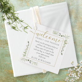 Greenery Bröllop Welcome Gift Basket Bag Gåvor Etiketter