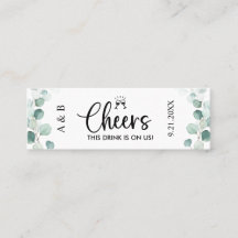 Greenery Bröllopsdryck Biljett Voucher
