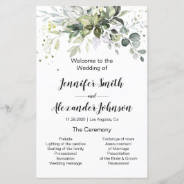 Greenery bröllopsprogram