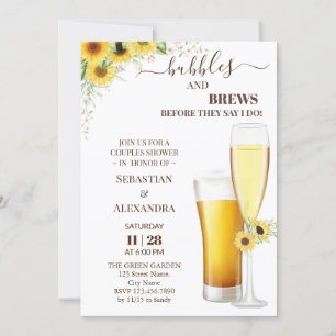 Greenery Bubbles and Brews Par Shower Invati Inbjudningar