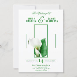 Greenery Cala Lily Wedding Card Inbjudningar
