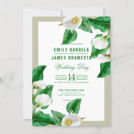 Greenery Cala Lily Wedding Card Inbjudningar