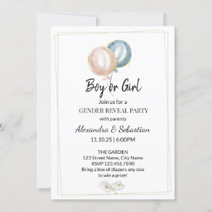 Greenery Calla Lily-inbjudan till Gender Reveal Inbjudningar