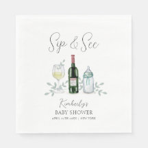 Greenery Champagne Sip & See Baby Shower