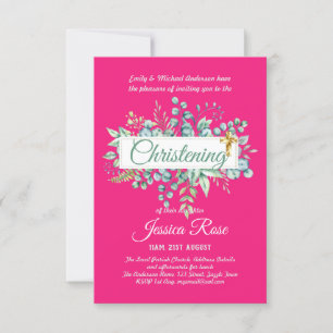 Greenery Christening Inbjudan Baptism Bautizo Leaf