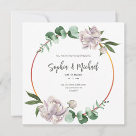 Greenery Circle Elegant bröllop-kort Ram Inbjudningar