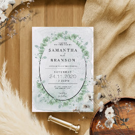 Greenery Circle Wandeene Eucalyptus Botaniskt Inbjudningar