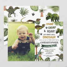 Greenery Coola Dinosaurs T-Rex Födelsedagsfest Pho