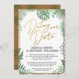 Greenery Coronavirus fördröjer datumkortet Inbjudningar