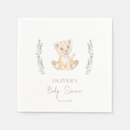 Greenery Cute Lejona Safari Animals Babyskor Pappersservett