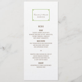Greenery Deco Chic Bröllop Menu Meny
