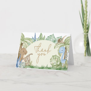 Greenery Dinosaur Baby Shower Tack Kort