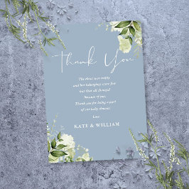 Greenery Dusty Blue Baby Shower Dikt Tack Kort