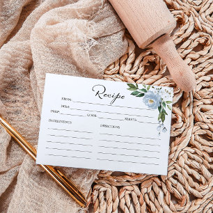 Greenery Dusty Blue Möhippa Recipe Cards