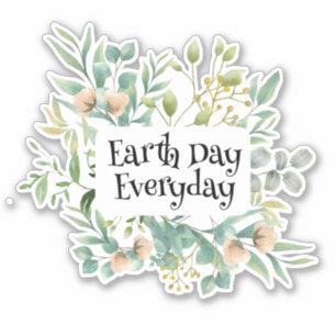 Greenery Earth Day Varje day, Spara Jorden Klistermärken
