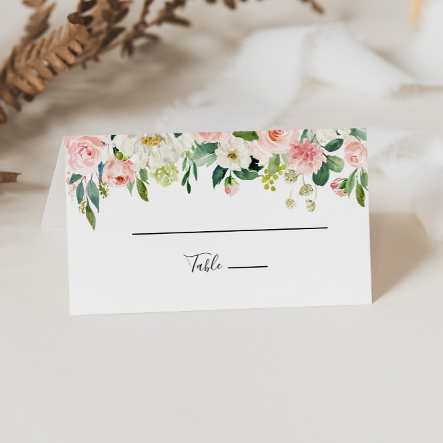 Greenery Elegant Blommigt Bröllop Place Card Placeringskort (Skapare uppladdad)