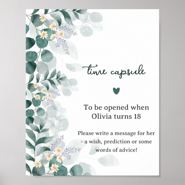 Greenery Elegant Eucalyptus Time Capsule Poster (Framsidan)