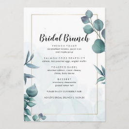 Greenery Elegant Foliage Möhippa Brunch Menu Meny