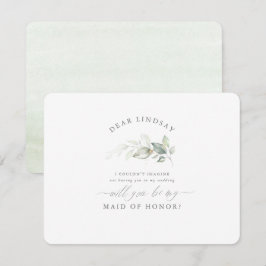 Greenery Elegant Maid of honor Bridesmaid Frieri Inbjudningar